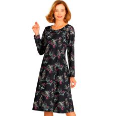 Robe en maille imprimé végétal