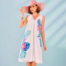 Robe en voile motifs fleurs