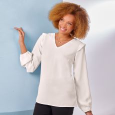 Blouse à épaules volantées