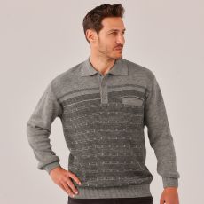 Pull col polo boutonné