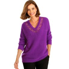 Pull en maille poilue