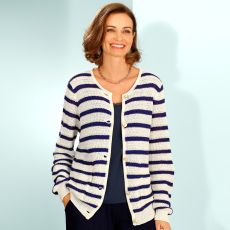 Cardigan à rayures en maille