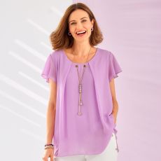 Blouse raffinée avec sautoir