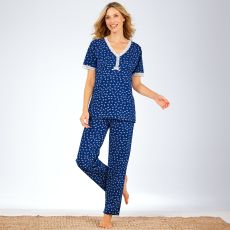 Pyjama imprimé + corsaire uni