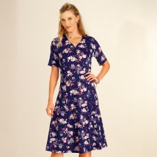 Robe décolleté coeur imprimée