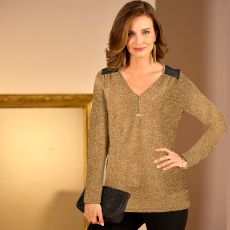 Tee-shirt en maille dorée