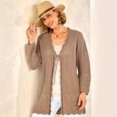 Gilet long effet crochet