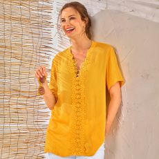 Tunique à macramé fleurs