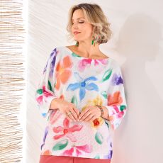 Pull léger imprimé fleurs