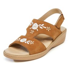 Sandales brodées en cuir