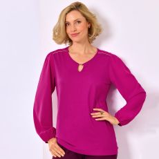 Blouse bimatière unie