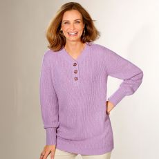 Pull à encolure boutonnée