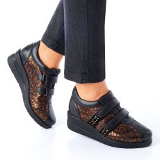 Baskets compensées en cuir