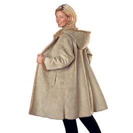 Manteau aspect peau lainée