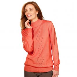 Pull à col montant en mérinos