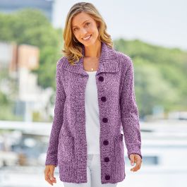 Cardigan en maille moulinée