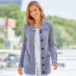 Cardigan en maille moulinée