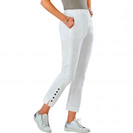 Pantalon 7/8e uni en popeline