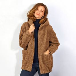 Blouson en bouclettes, capuche