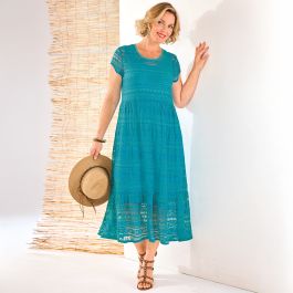 Robe longue en dentelle