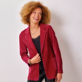 Blazer maille velours côtelé