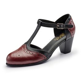 Salomés en cuir bicolore