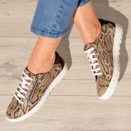 Baskets cuir imprimé serpent