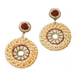 Boucles d'oreille perles rafia