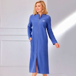 Robe de chambre maille polaire Bleu Bonheur