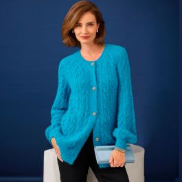 Cardigan ajouré boutons bijou
