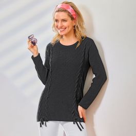Pull uni avec croisillons