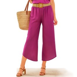 Jupe-culotte longue unie.