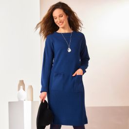 Bleu bonheur robe en maille milano store