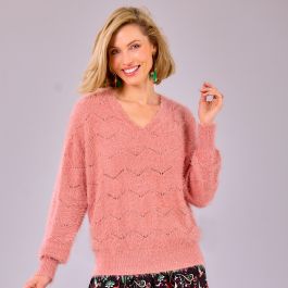 Pull en maille poilue
