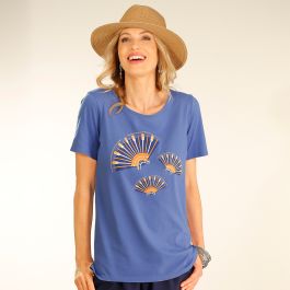 Tee-shirt à motifs éventails