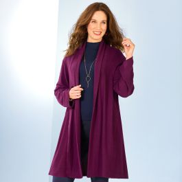 Gilet long en maille chinée