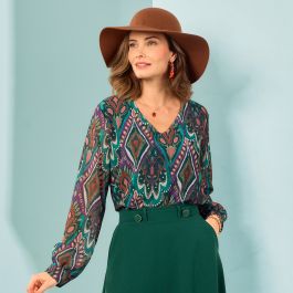 Blouse imprimé ethnique