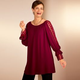 Tunique en voile et dentelle