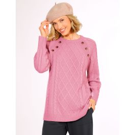 Pull torsadé toucher doux