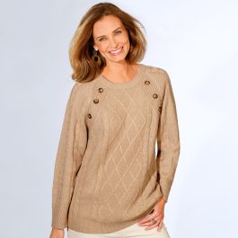 Pull torsadé toucher doux
