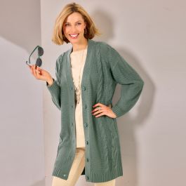 Gilet long torsadé