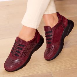 Baskets élastiquées en cuir