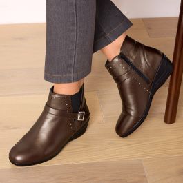Bottines élastiquées en cuir
