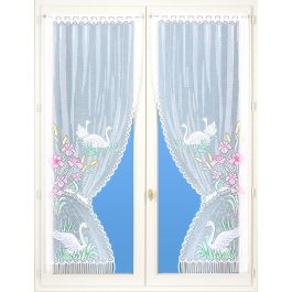 Rideau motif cygnes x2